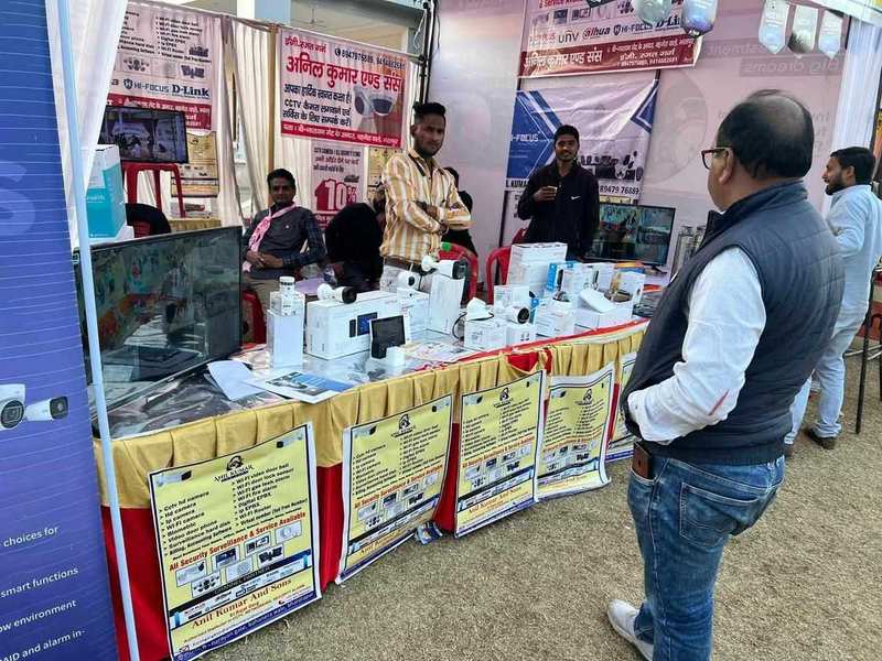Security products display at exhibition stall